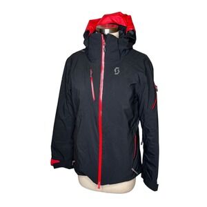 SCOTT USA Womens Ski‎ Snowboard Jacket Black Red Insulated Hooded Size US 4-6